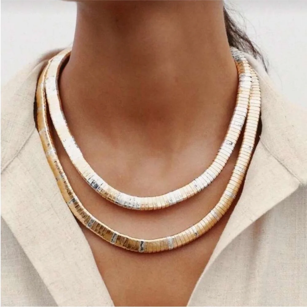 New! Zara Mixed Metal Gold Stack Necklace (1011) NWOT
